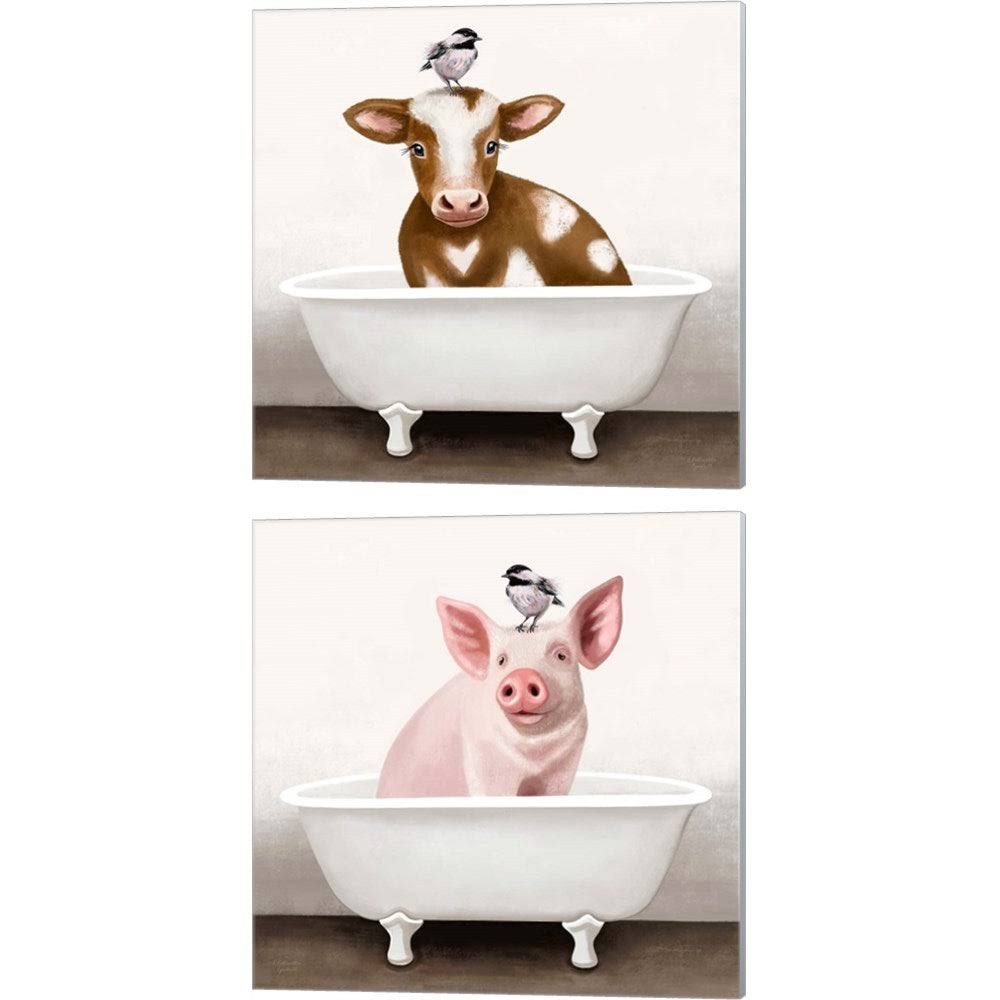 Pink 2 Piece Canvas Art Set 14 x 14 A37854