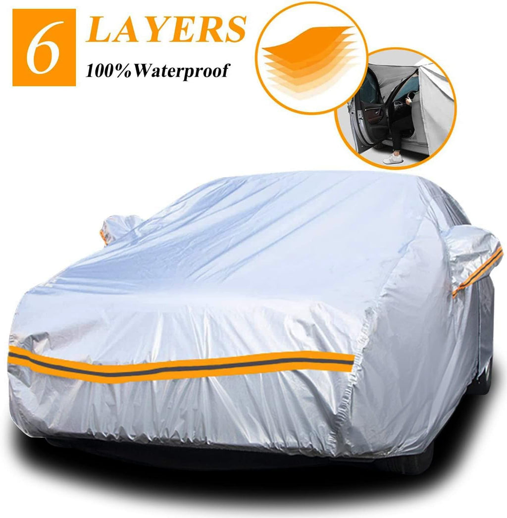 SUV Car Cover Waterproof All Weather 6 Layers with Zipper Cotton Z661