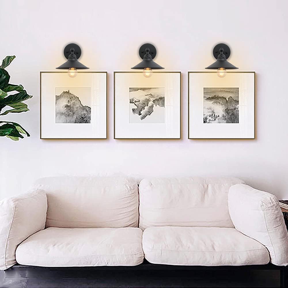 3 Pack Black Metal Wall Fixture Lighting Lamp X821