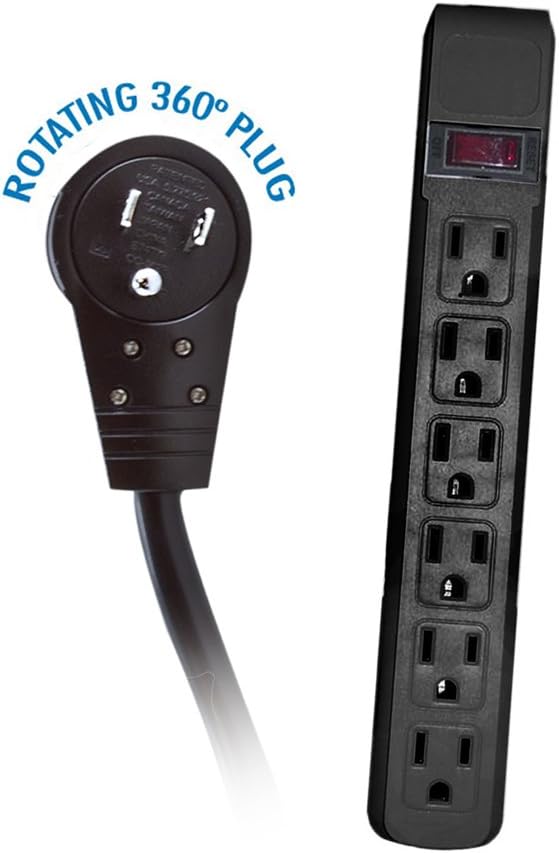 15 Feet 6 Outlets Surge Protector Power Cable F63598