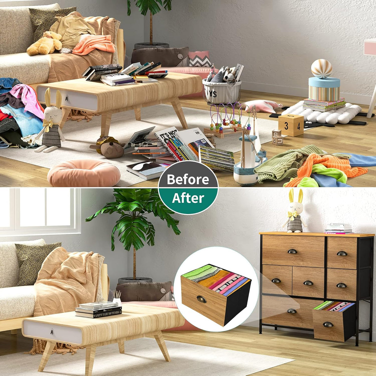 Fabric 7 Drawer Dresser H262