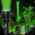 Green Tactical Flashlight Rechargeable Picatinny Mount L41911