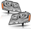 2008-2014 Dodge Avenger Chrome Housing Headlights Replacement Pair Set Z281318