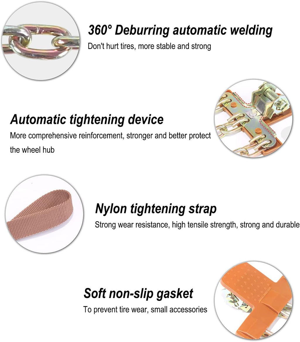 Upgraded Tire Chains, Adjustable Heavy Duty 6 Packs N824764