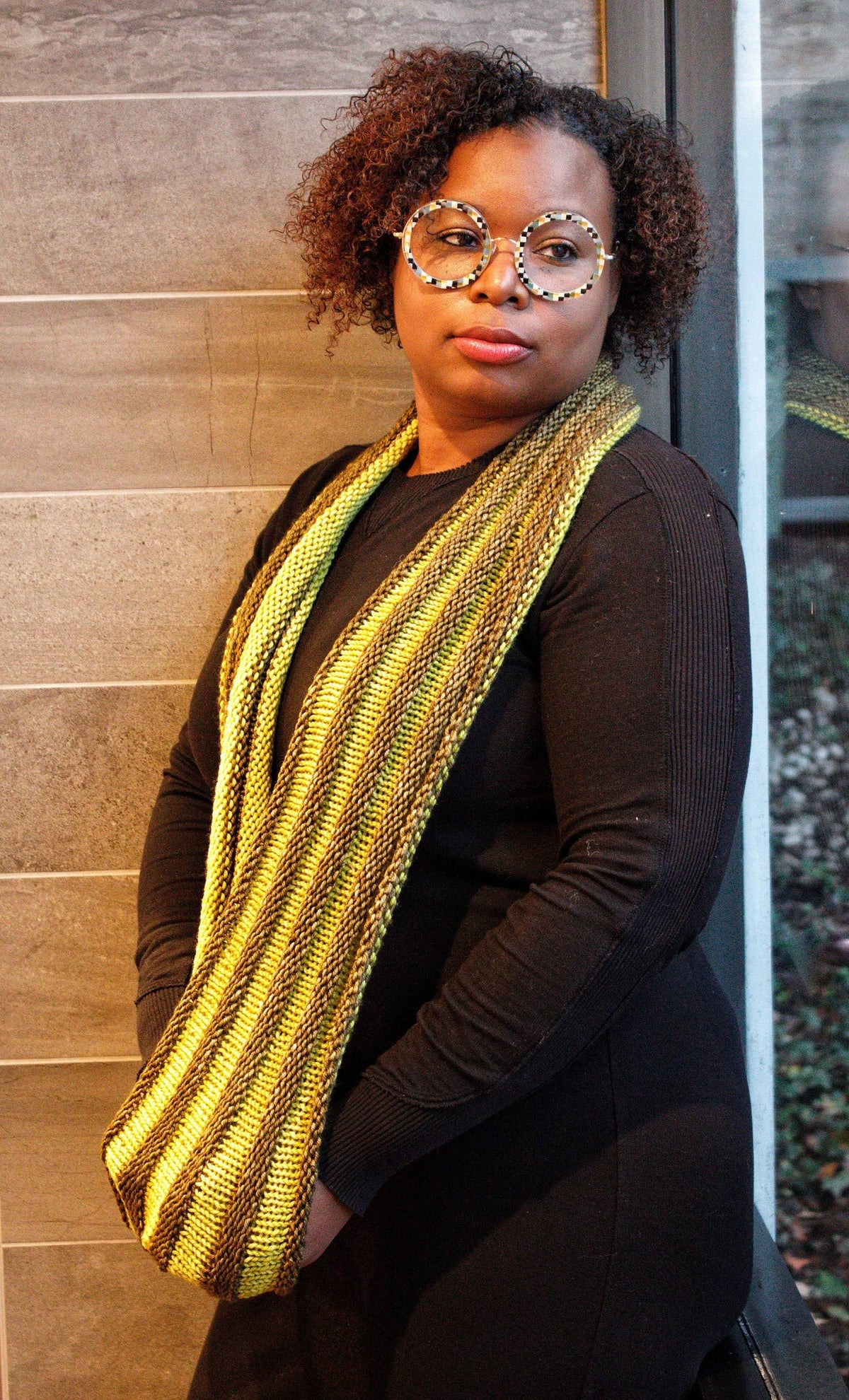 Bi-Color Infinity Scarf W34117