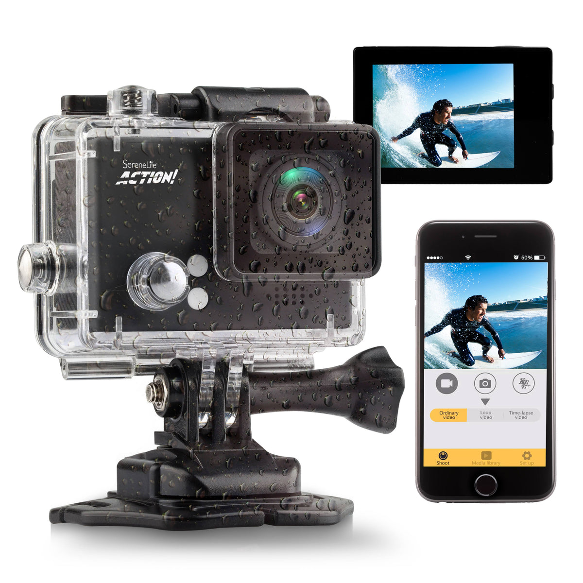 8.0 MP Ultra HD 4K Black Action Camera I757071