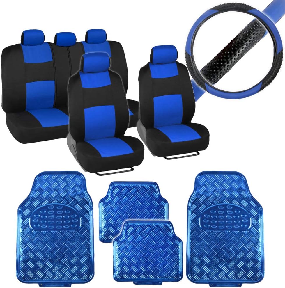 Car Seat Covers Full Set with Floor Mats and Steering Wheel Cover A431