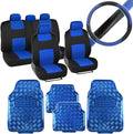 Car Seat Covers Full Set with Floor Mats and Steering Wheel Cover A431