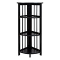 Black 4-Shelf Corner Folding Bookcase H875597
