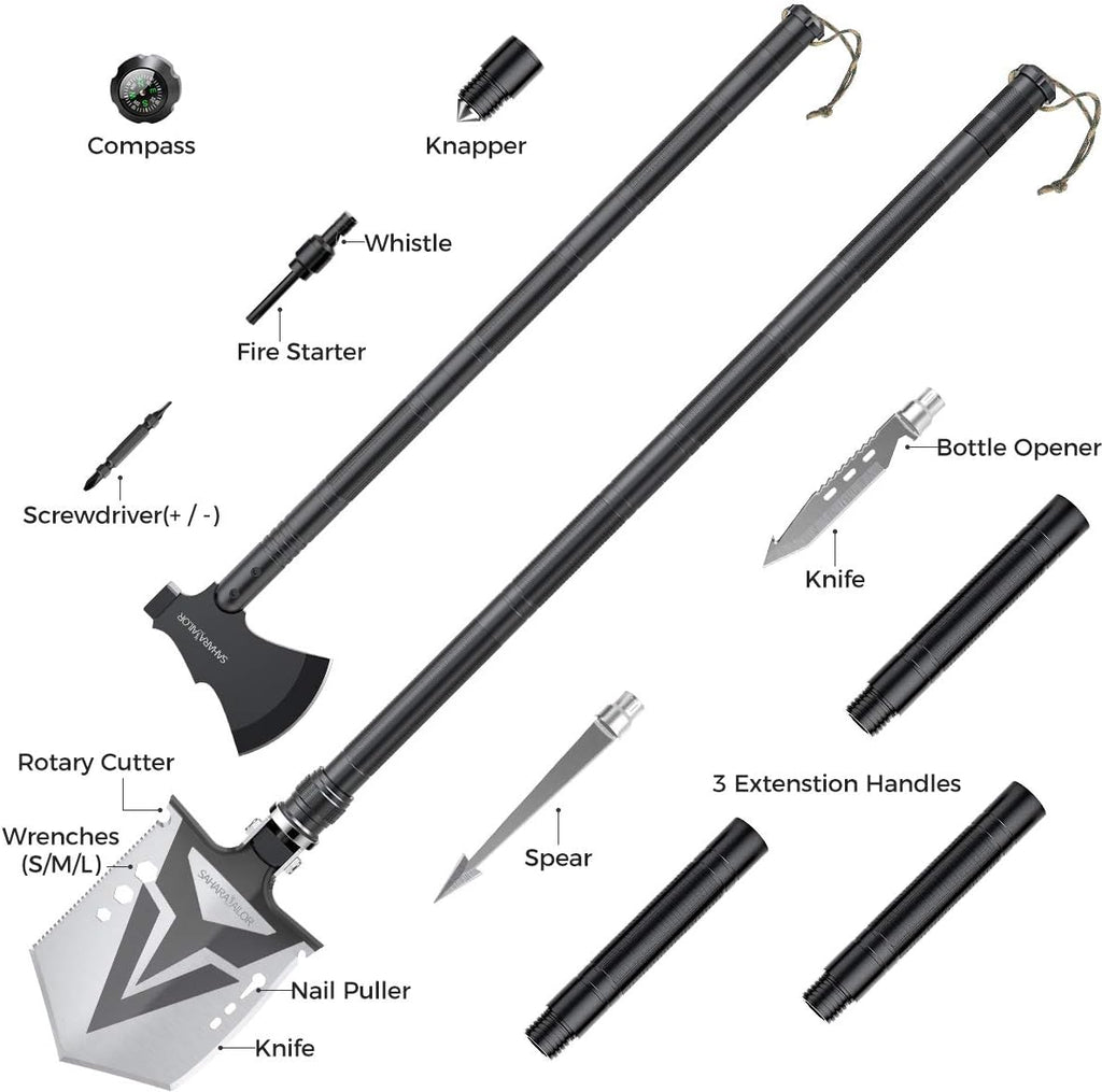 High Carbon Steel Tactical Camping Shovel with Axe S461098