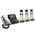 Expandable Corded/Cordless Phone with Smart Call Blocker, Silver/Black with 3 Handsets A310420