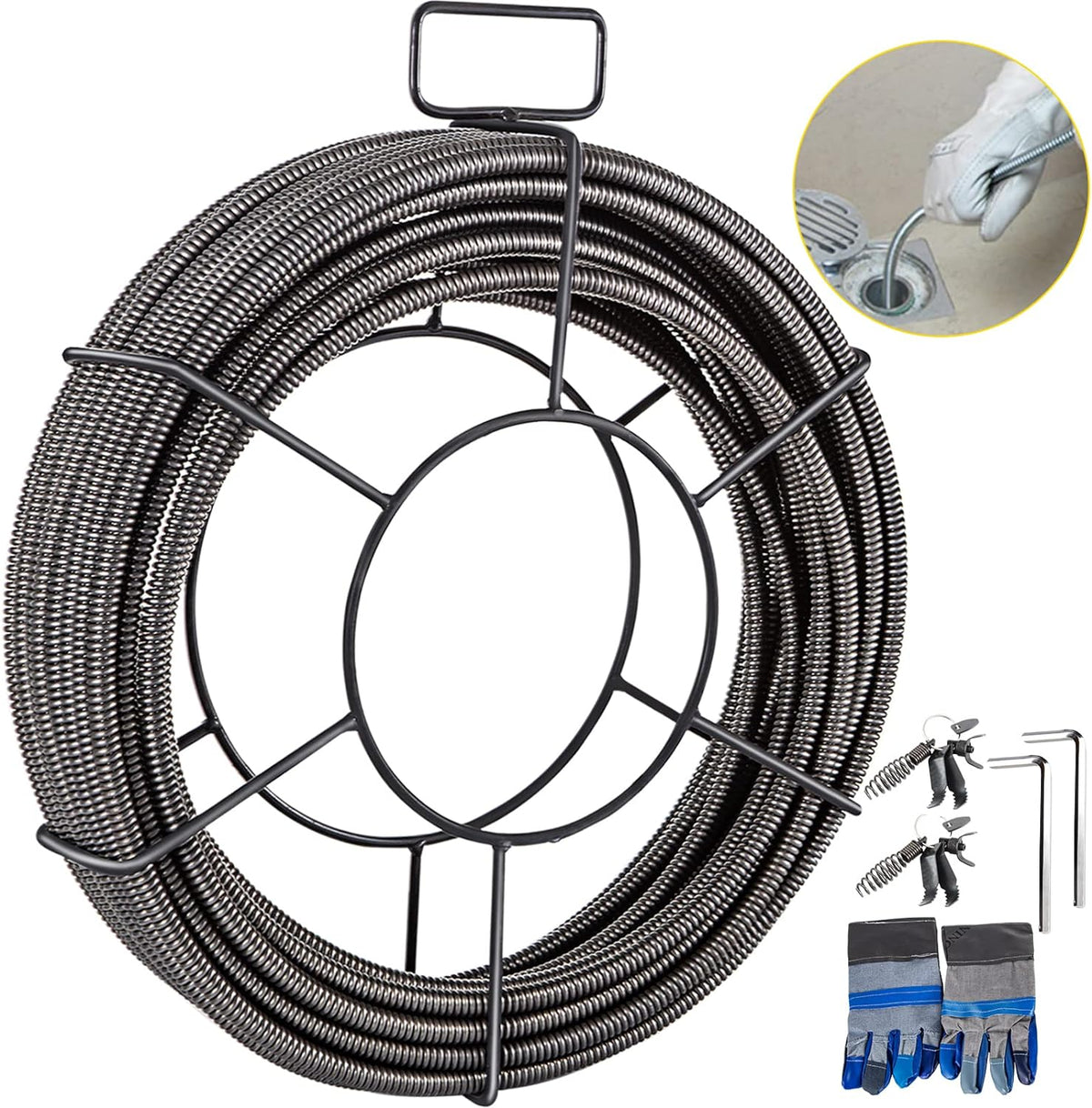 50 Feet x 3/8 Inch Solid Core Drain Cleaning Cable F48270