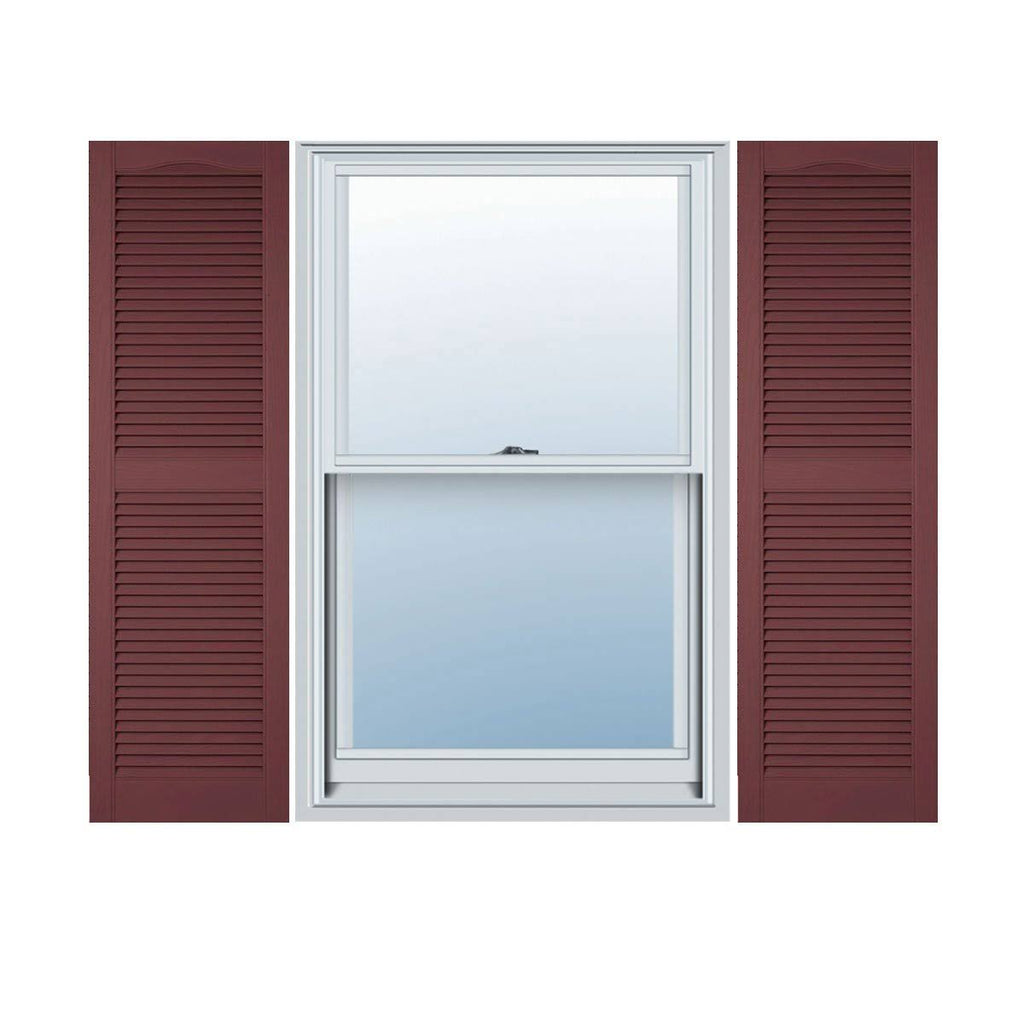 Vinyl Cathedral Top Open Louver Shutters E634674