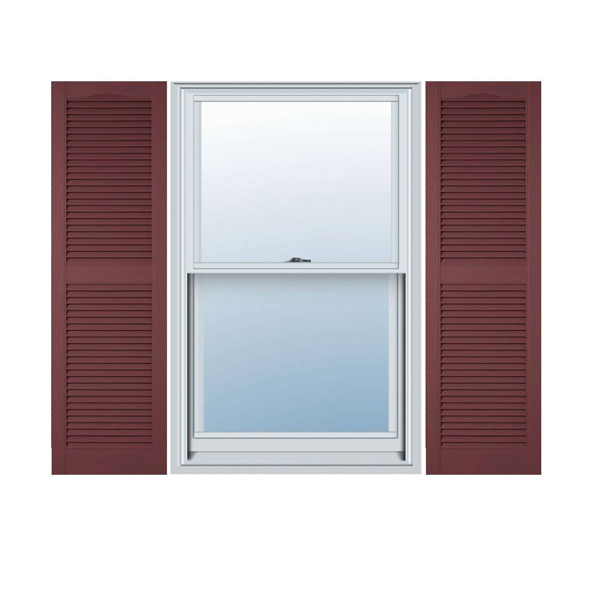 Vinyl Cathedral Top Open Louver Shutters E634674