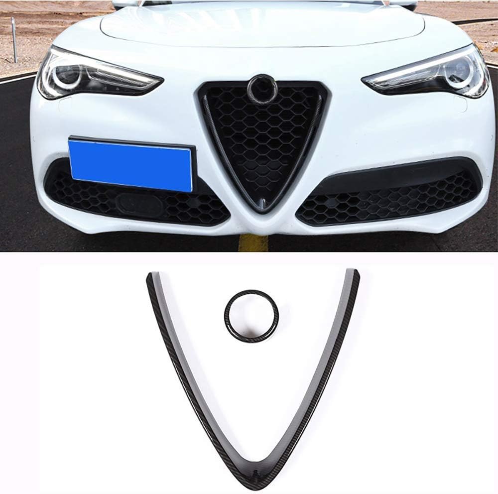 Carbon Fiber Style Front Grill Trim 2Pcs U14007