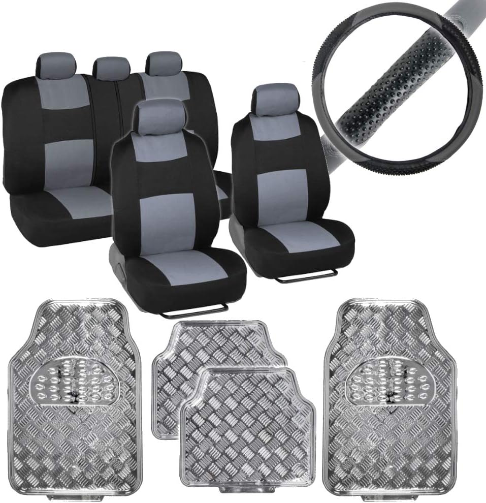 Car Seat Covers Full Set with Floor Mats and Steering Wheel Cover A431