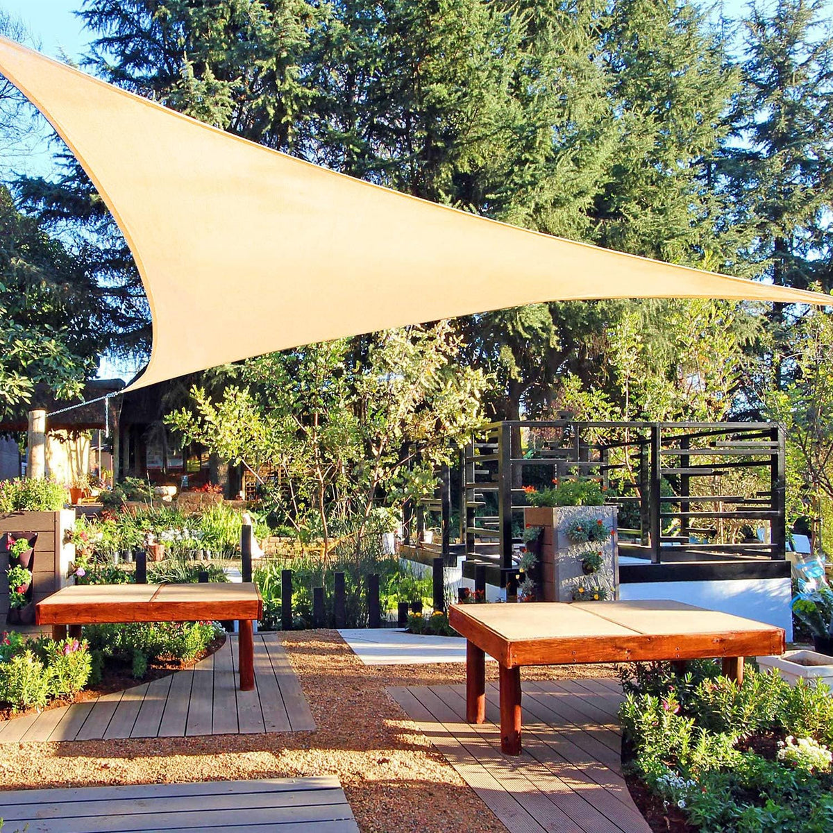 Rectangle Sun Shade Sail Canopy 16'X20' Permeable Shade Cloth C7212
