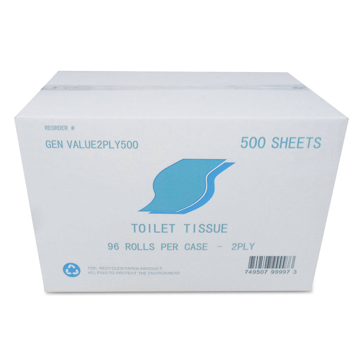 Small Roll Bath Tissue 2-Ply White 500 Sheets/Roll 96/Carton U100743