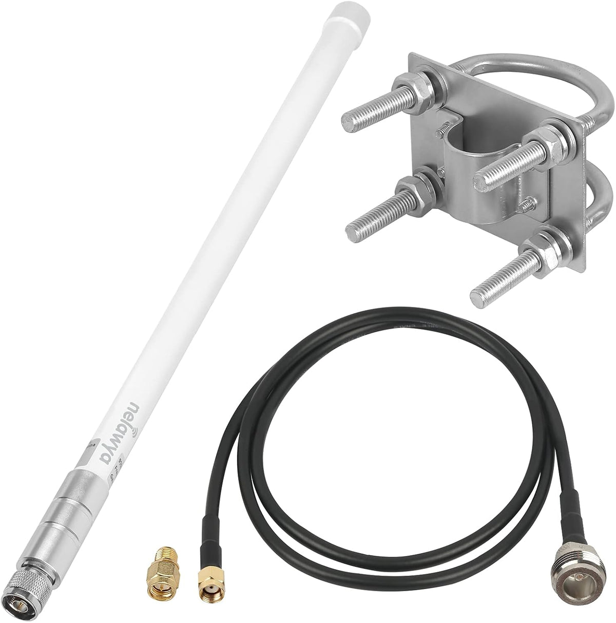 8dBi LoRa Antenna 915Mhz Omni-Directional with 10ft LMR200 Cable White 110cm E28994