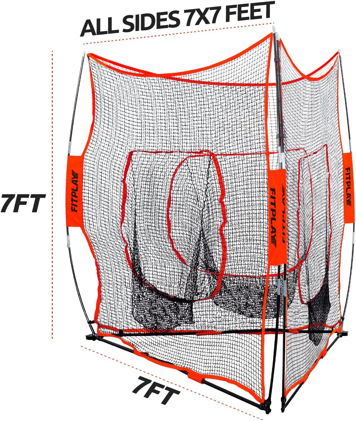 3 in 1 Baseball Softball Practice Net 7' x 7' B5301