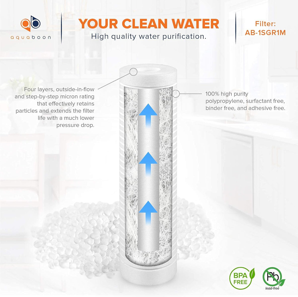 10 x 2.5 Grooved Sediment Water Filter Replacement Cartridge 25-Pack R695