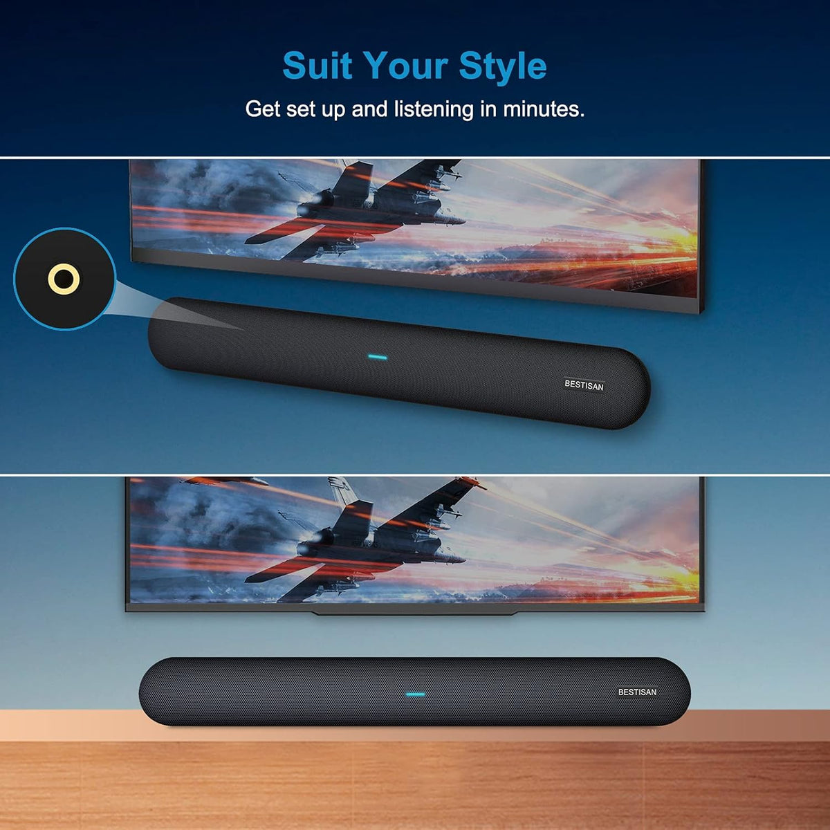 Wired and Wireless Bluetooth Sound Bar T6237