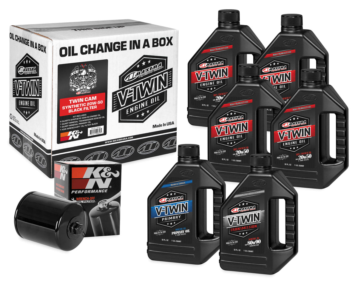 V-Twin Synthetic Oil Change Kit with Black Filter M2795