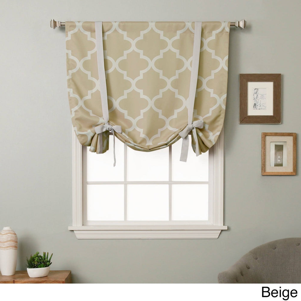 63-inch Moroccan Print Room Darkening Tie-Up Window Shade Y615