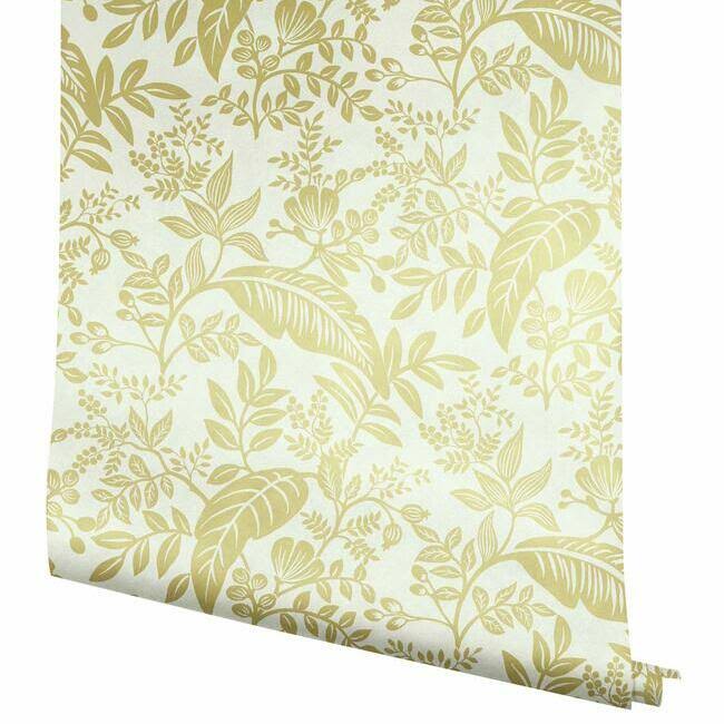 Gold White Wallpaper I7340