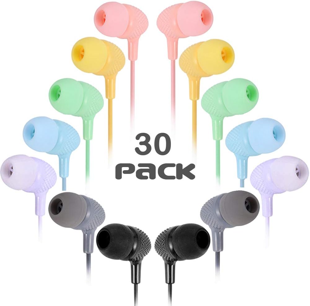 Kids Earbuds 30 Pack In-Ear Headphones P94404