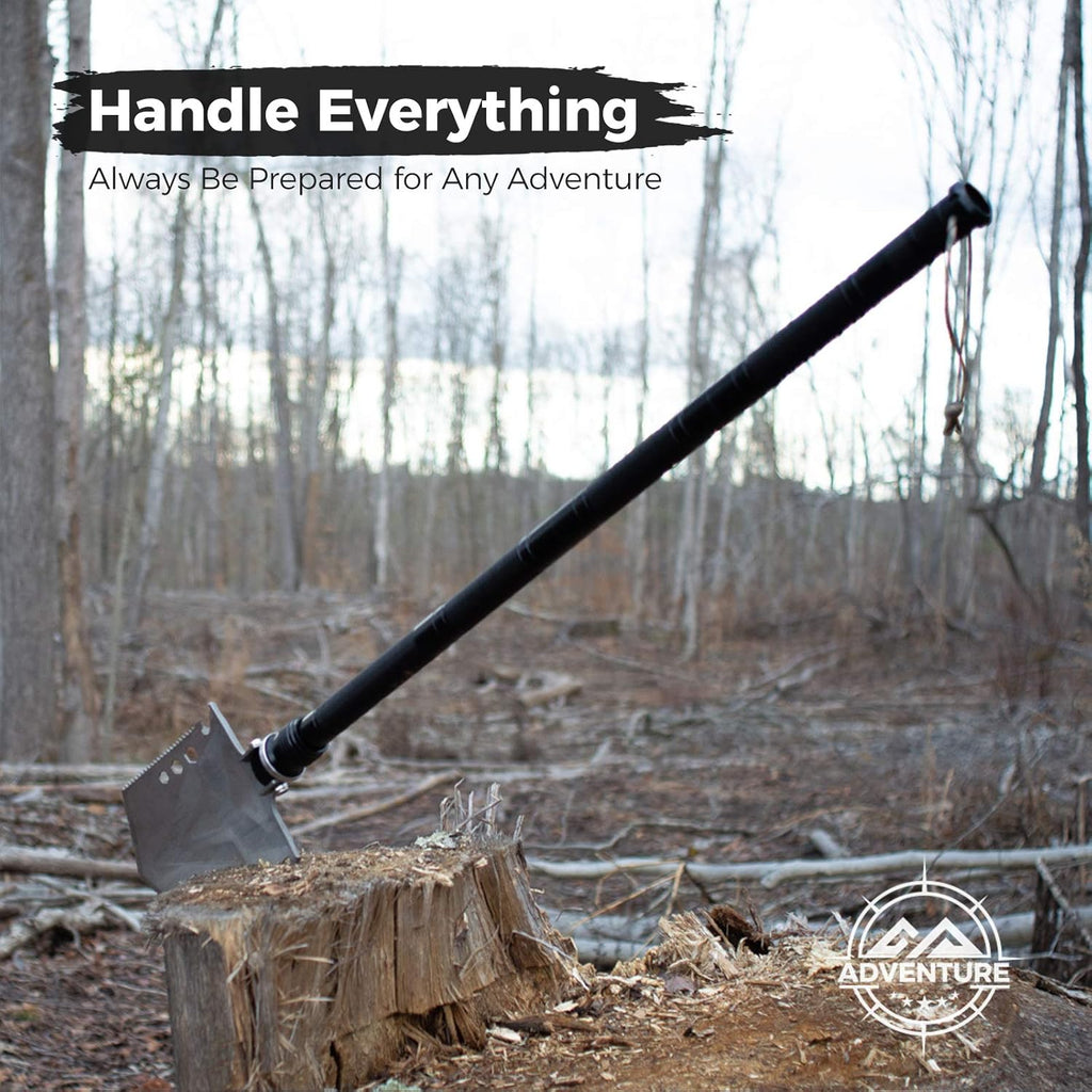 High Carbon Steel Tactical Camping Shovel with Axe S461098