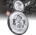 7 CREE LED Chrome Headlight with Halo DRL 4500 Lumen Pack of 2 R20112