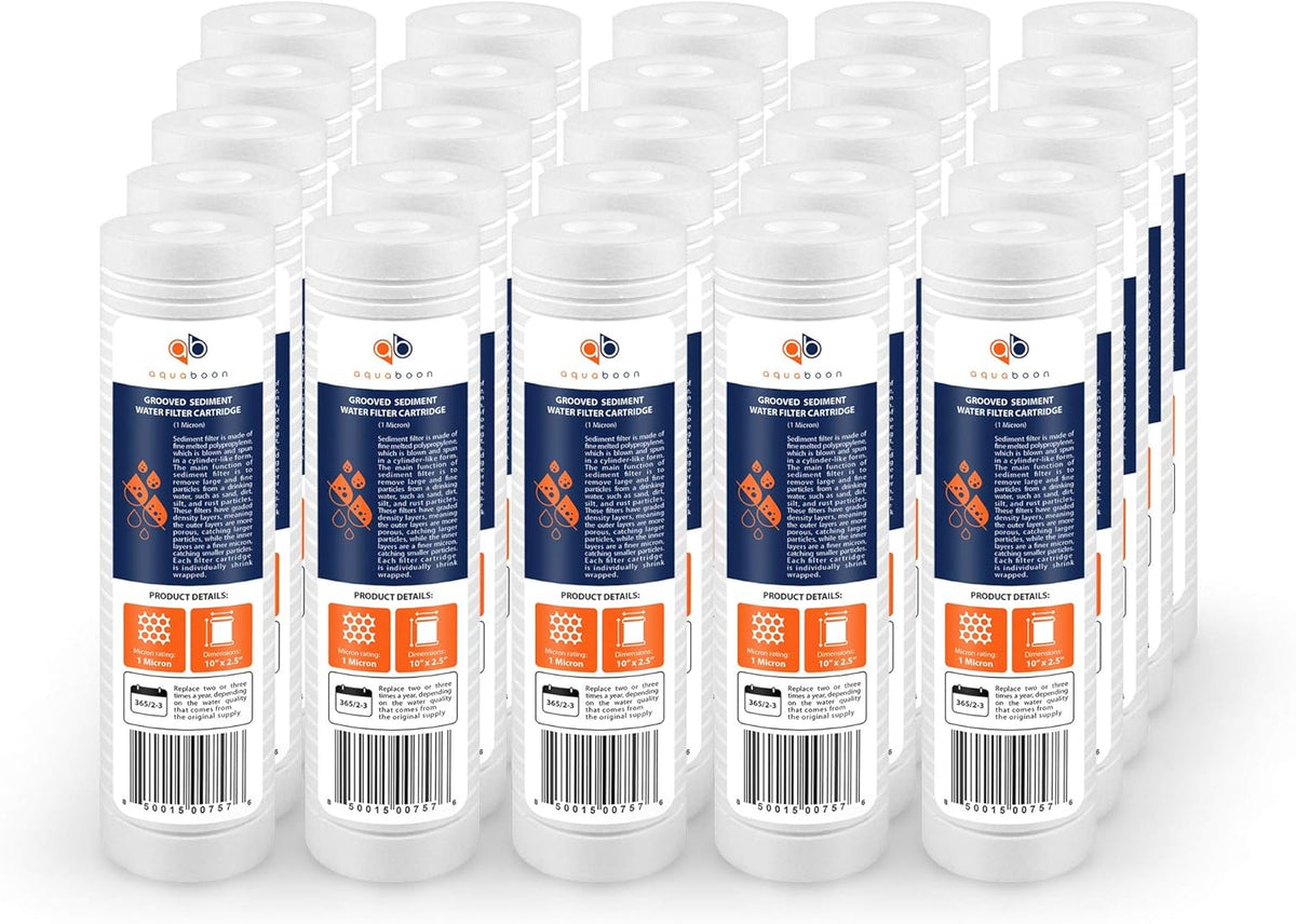 10 x 2.5 Grooved Sediment Water Filter Replacement Cartridge 25-Pack R695
