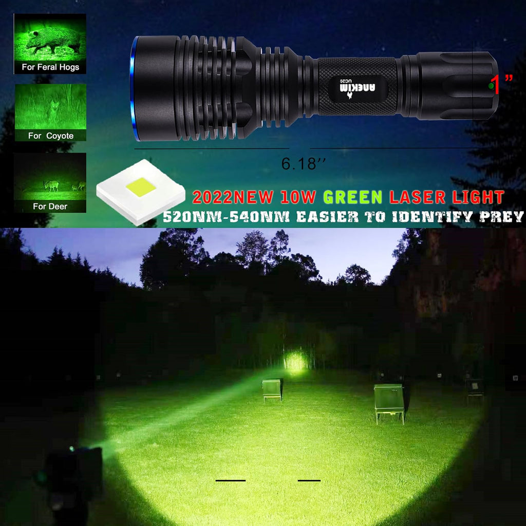Green Tactical Flashlight Rechargeable Picatinny Mount L41911