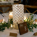Set of 2 Gold Crystal Beaded Pillar Candle Holder R725