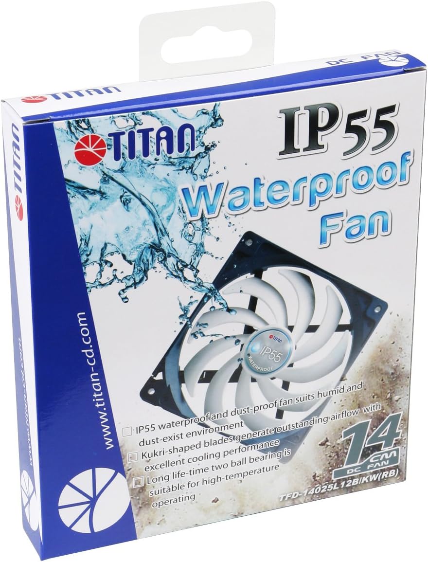 12V DC IP55 Waterproof Dustproof Cooling Fan 140mm 2 Pack E525