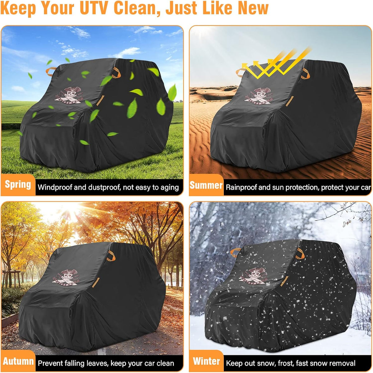 126 inch Waterproof Heavy Duty 420D Oxford Cloth UTV Cover P2952