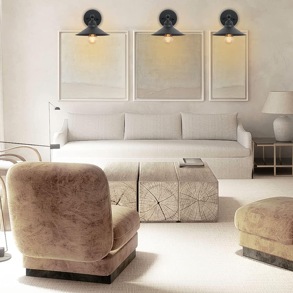 3 Pack Black Metal Wall Fixture Lighting Lamp X821