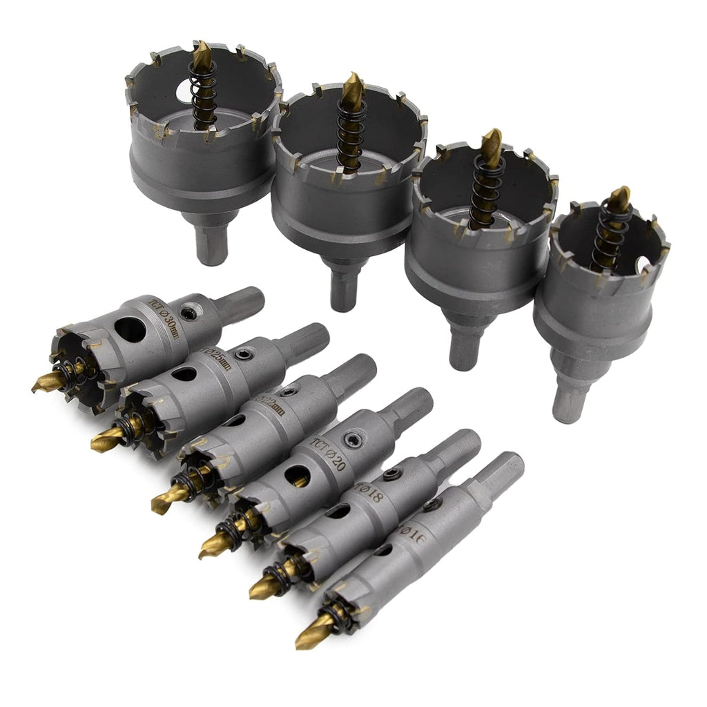 10 Pcs Tungsten Carbide Tipped Hole Saw Kit X3130