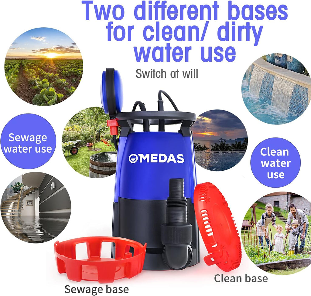 3 in 1 Submersible Pump 1/2HP 400W 2905GPH with Float Switch N1959