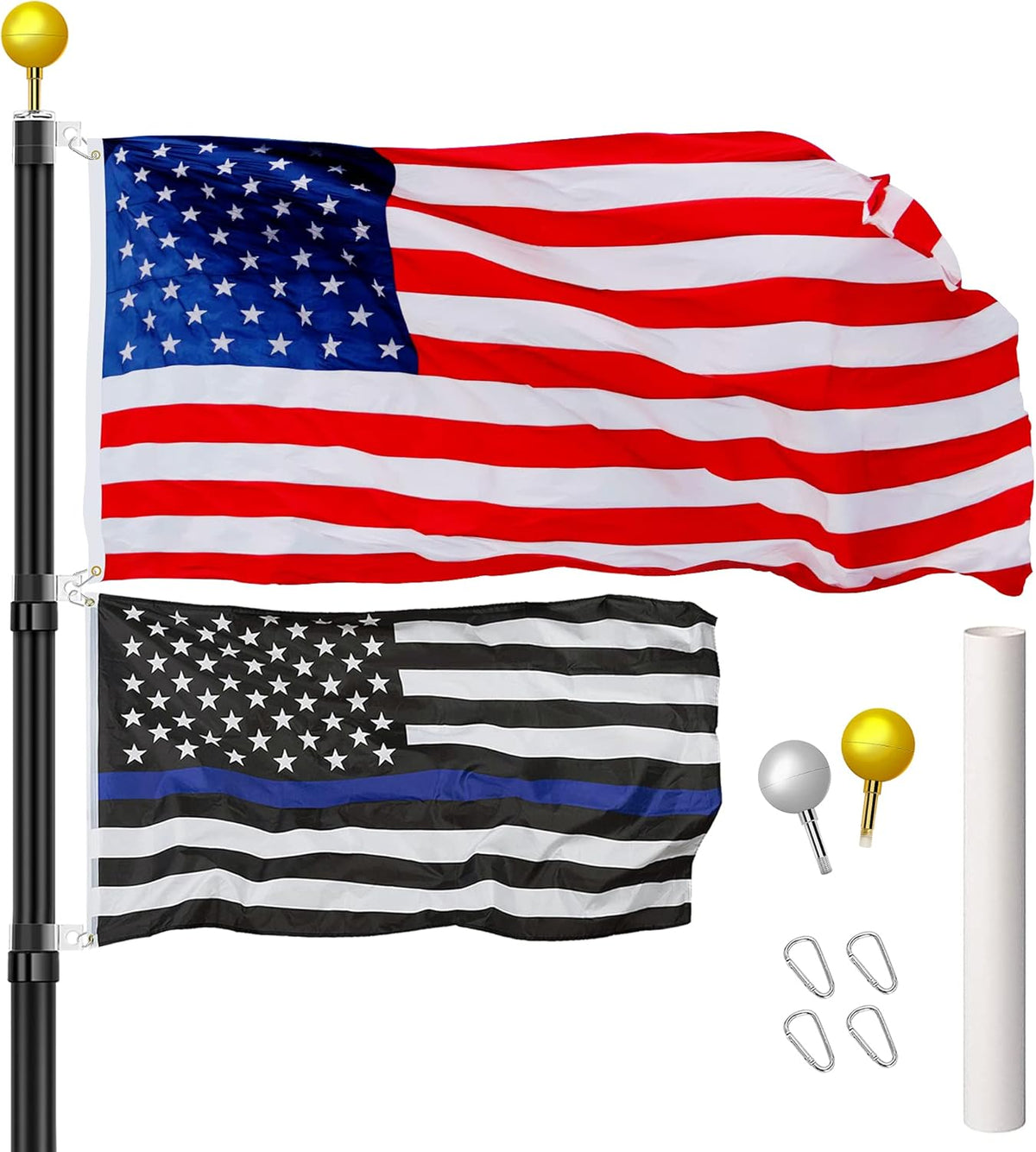 25FT Telescoping Aluminum Flag Pole Kit Z548