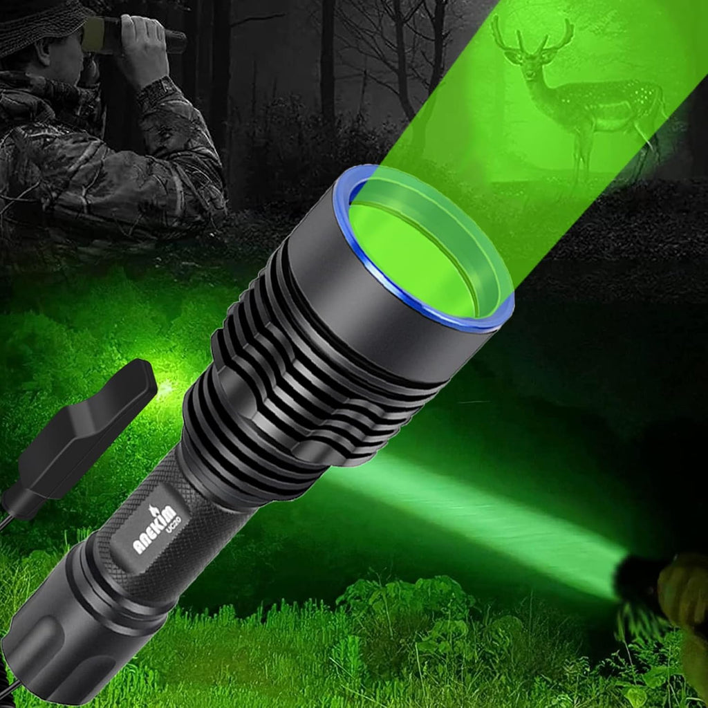 Green Tactical Flashlight Rechargeable Picatinny Mount L41911