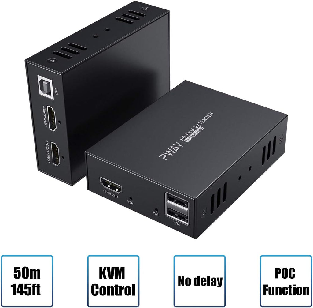 HDMI KVM USB Extender Over Ethernet Cat5e/6 Up to 50m/164ft 1080P 3D V715