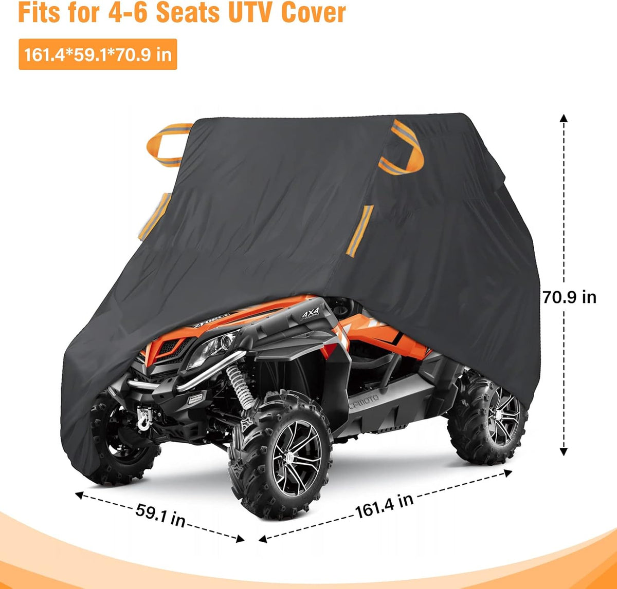 126 inch Waterproof Heavy Duty 420D Oxford Cloth UTV Cover P2952