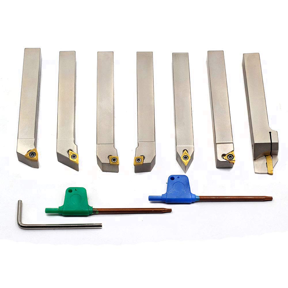 7 Pieces 1/2 Shank Indexable Lathe Turning Tool Holder Set C3090