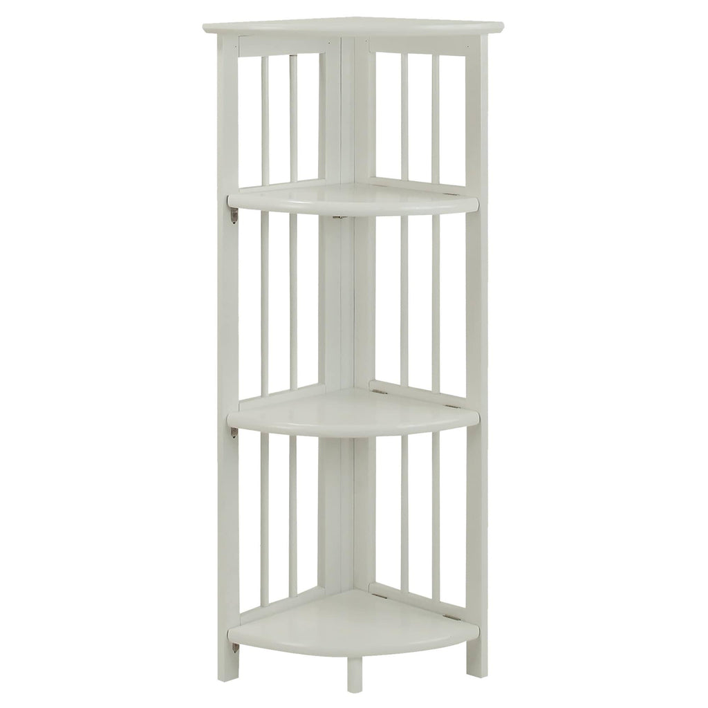 Black 4-Shelf Corner Folding Bookcase H875597