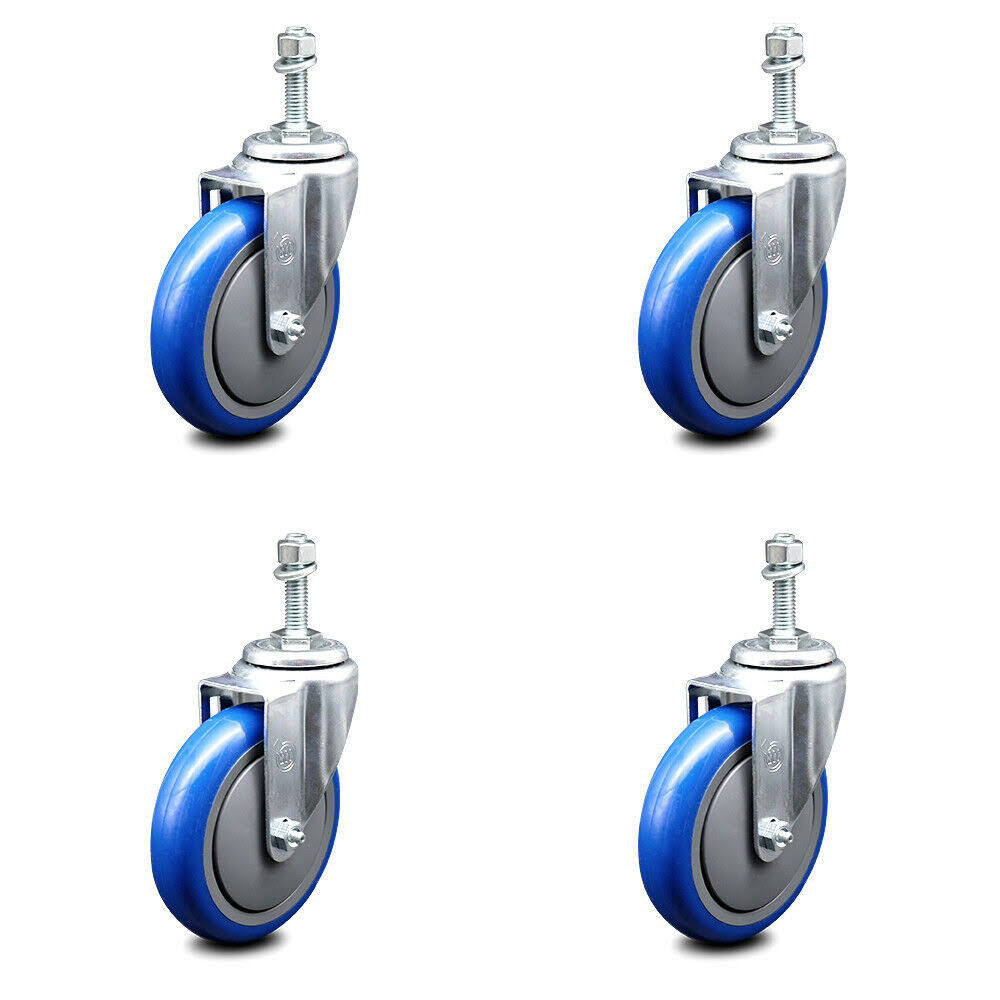 Blue Poly Swivel Caster Set of 4 Y590