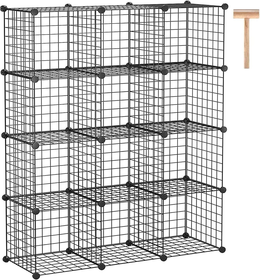 White 12-Cube Wire Cube Storage Organizer D1149