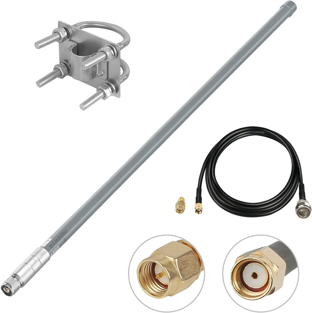 8dBi LoRa Antenna 915Mhz Omni-Directional with 10ft LMR200 Cable White 110cm E28994