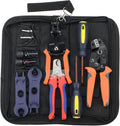 Solar PV Cable Crimping Tool Kit with Stripper, Cutter, Spanner and Connectors U918